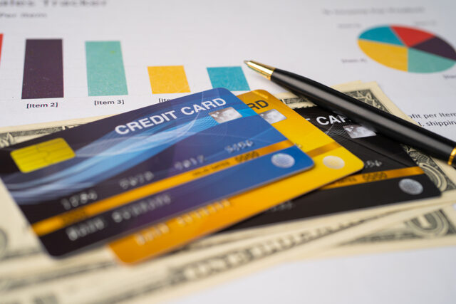 credit cards and cash