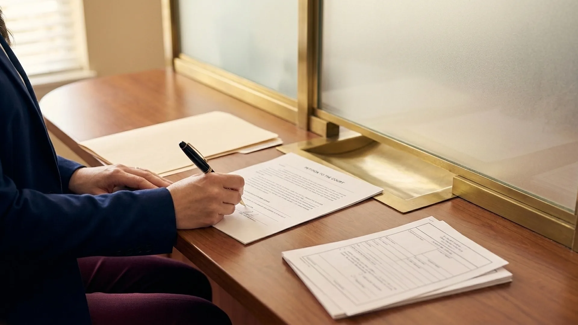Filing a petition for an injunction for protection at the Duval County clerk's counter