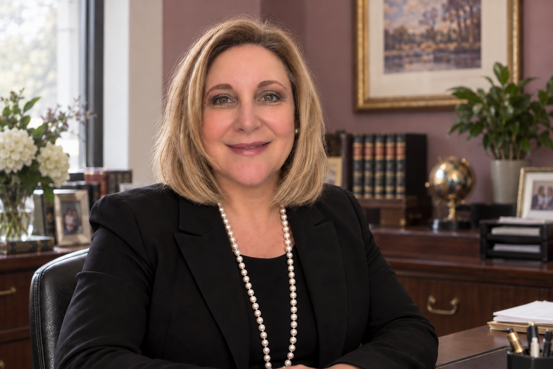 Melanie Sacks, Jacksonville bankruptcy attorney, seated at her desk in her office